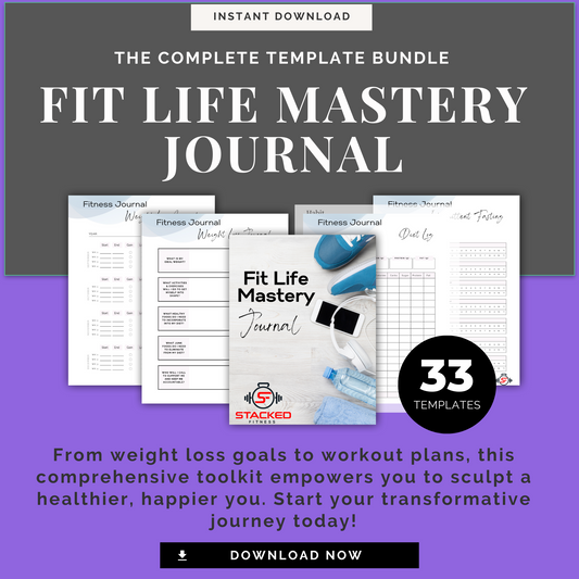 Fit Life Mastery: Elevate Your Lifestyle with Our Ultimate Fitness Journal Bundle- Weight Loss, Diet, Workout and many more tracking tools!